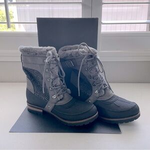 Rock & Candy by ZiGi - Waterproof Ankle Boots - Lace-up Faux Fur - gray black